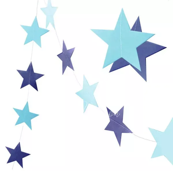 3.2м Гирлянда звезды синий и голубой микс