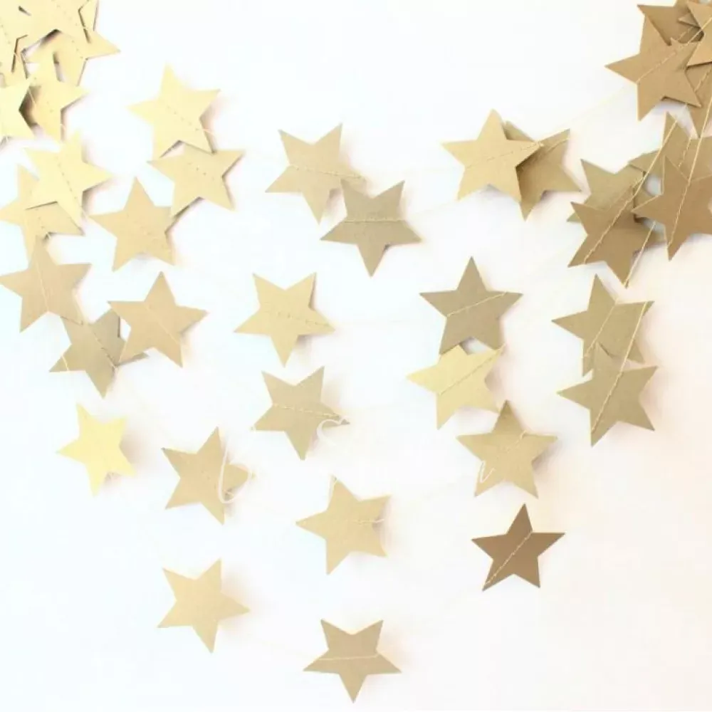 3.2 متر إكليل نجوم ذهبي