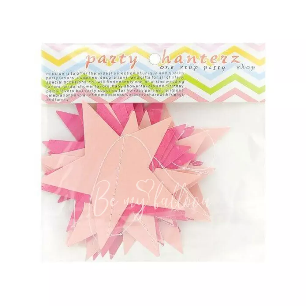 3.2м Гирлянда звезды фуксия и розовый микс