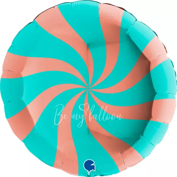 18" بالون هيليوم الحلوي من الفويل دائري روز ذهبي وتيفاني لامع