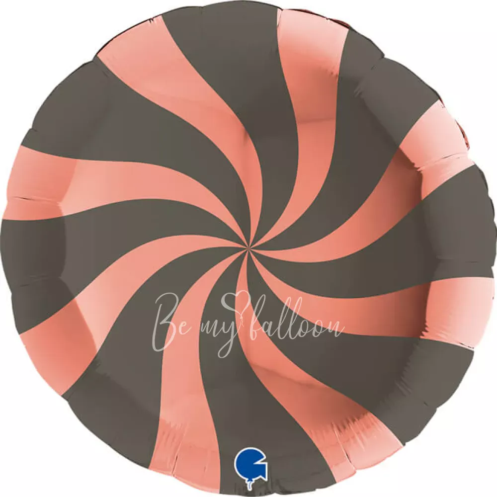 18" بالون هيليوم الحلوي من الفويل دائري روز وذهبي لامع