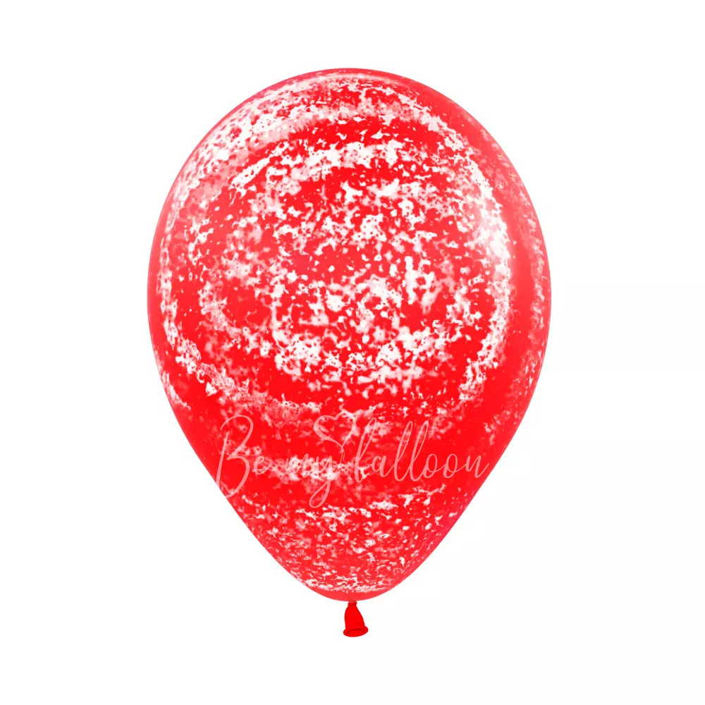 12" Helium latex Red Graffiti marble balloon