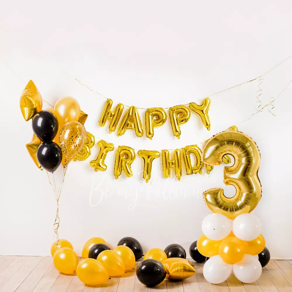 Набор шаров (фотозона) "Happy Birthday"