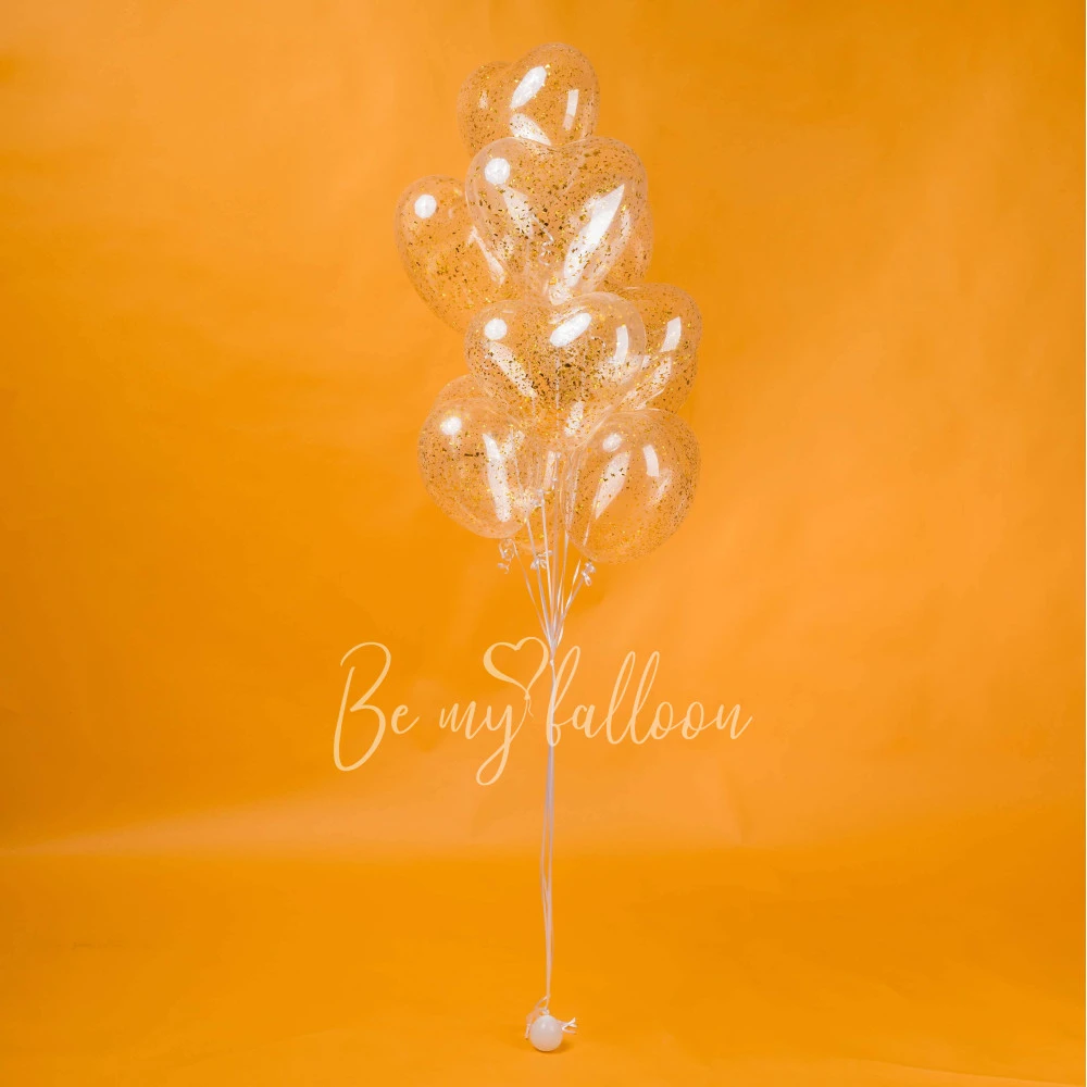 Latex confetti hearts balloon bouquet 