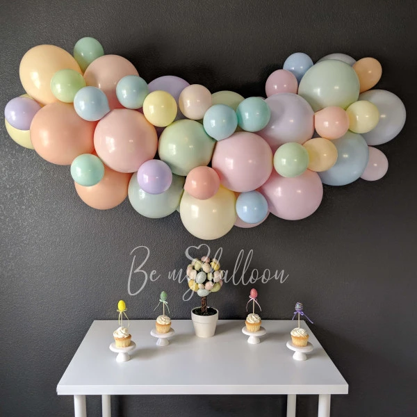 1.5m Pastel rainbow organic balloon garland