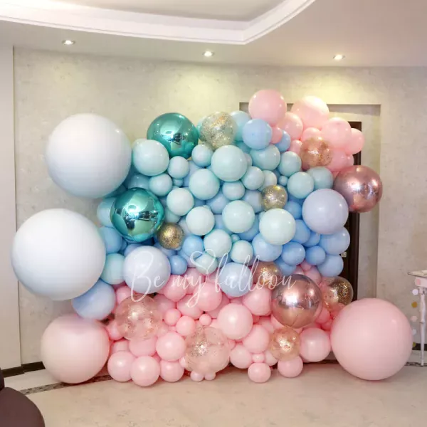 Soft Pastel Organic Balloon Backdrop Wall