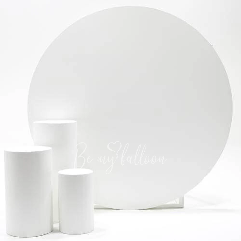2m Wide Round Backdrop with 3 round stands