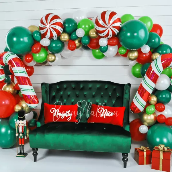 8m Merry Christmas Organic balloon arch