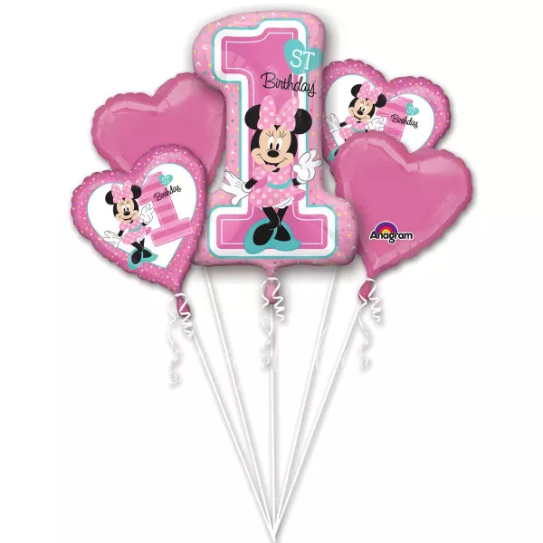 Букет из шаров Первый День Рождения с Минни!