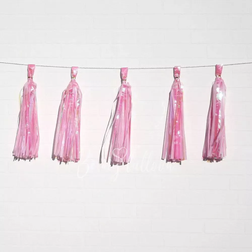 Гирлянда Тассел перламутровый розовый
