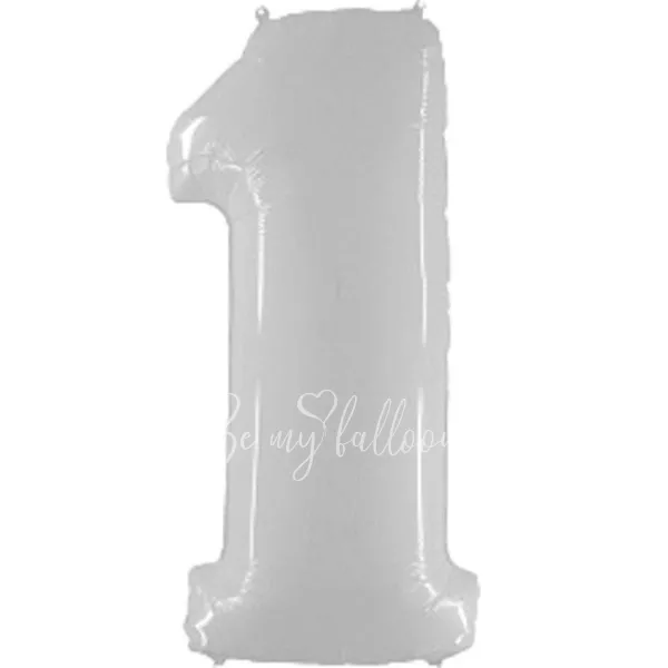 40" Foil numbers 1 White Flex Metal